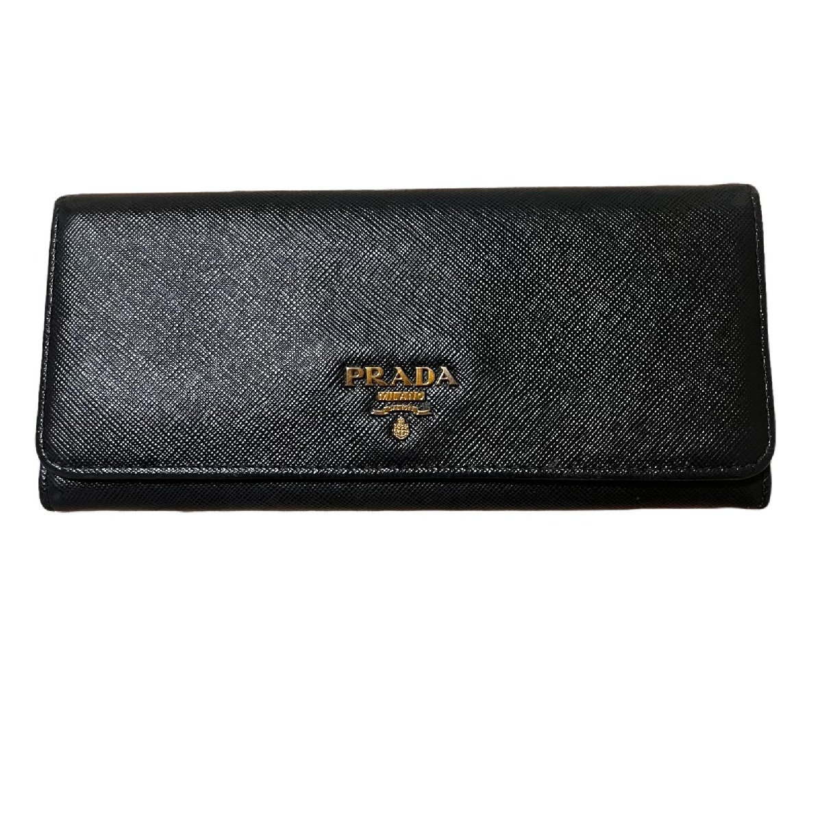 プラダ レザー 長財布 二つ折り ブラック PRADA 二つ折り長財布 