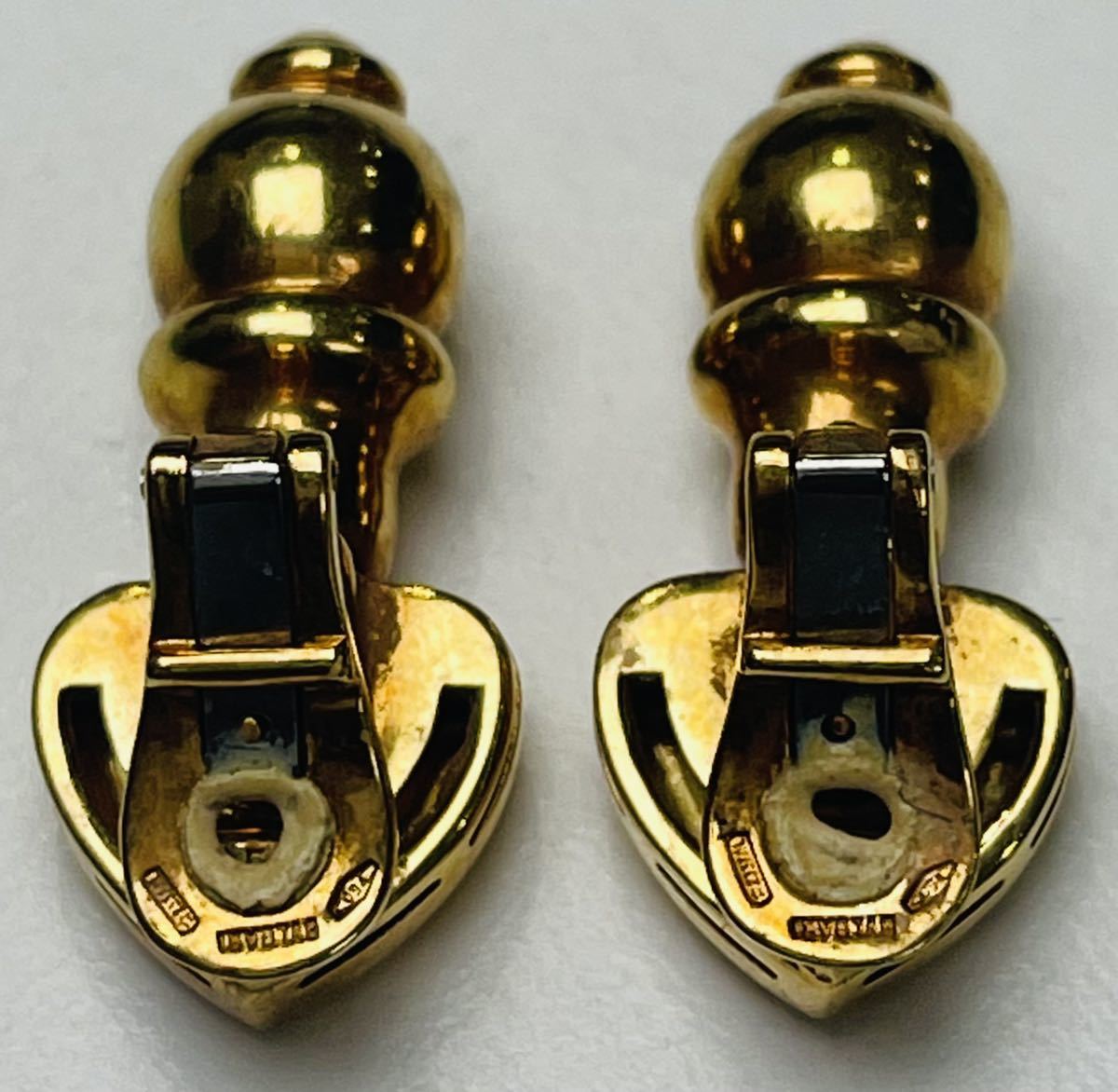 ブルガリ イヤリング 750 K18 BVLGARI イタリー ヴィンテージ 1円 激 