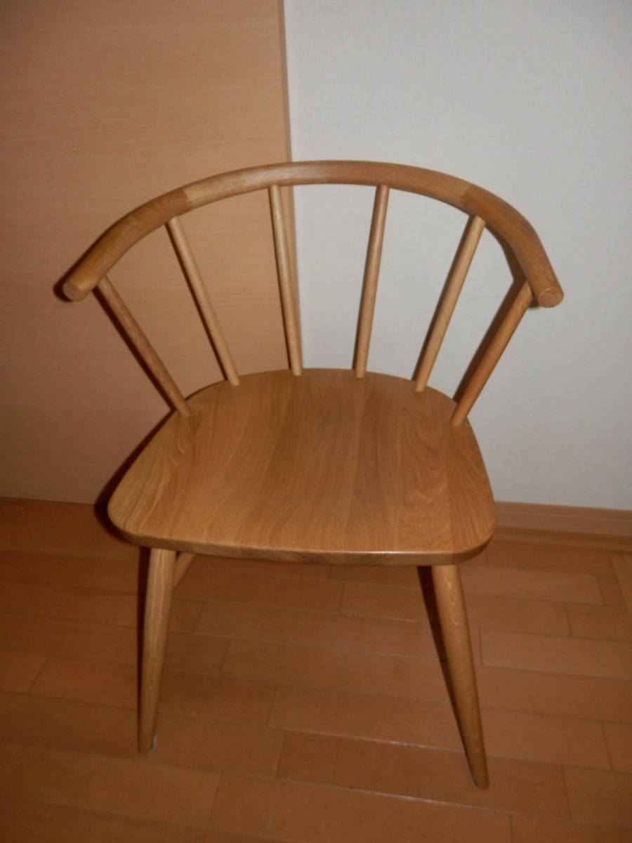 限定セール，定番人気 無印良品 MUJI オーク材 アームチェア 丸脚 チェア 椅子 幅55.5cm 奥行50.5cm 高さ73cm(無印良品)｜売買されたオークション情報、yahooの商品情報をアーカイブ公開 - オークファン 無印良品