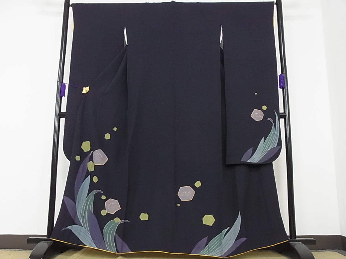 着物屋こころ□豪華振袖 草花文 金彩 着丈 160cm 裄 65cm 正絹 逸品 B