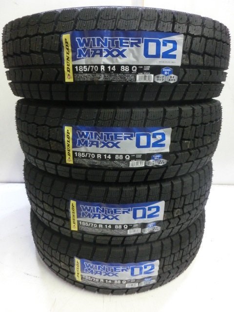 D-501A 未使用スタッドレスタイヤ ダンロップ WINTER MAXX WM02 185/70R14 88Q (4本) WINTER MAXX ダンロップ ジャイロ キャノピー 165／65R14（ブランドダンロップ）（スタッドレス