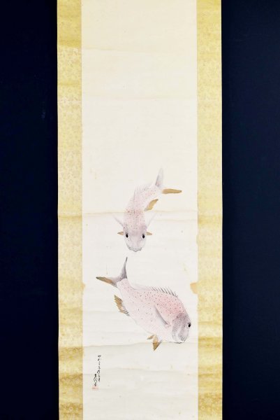 中村左洲 鯛の図 美術品・アンティーク・コレクション 中村左洲 鯛の図