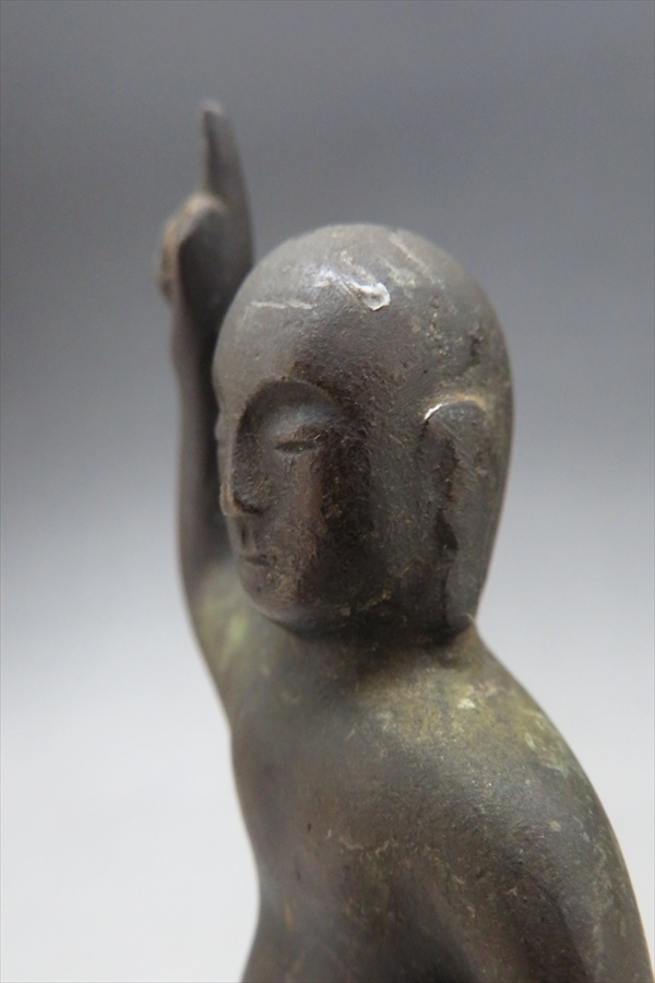◇◇誕生仏 銅製 在銘 仏教美術 仏像 佛像 高さ/約13.3cm 横/約4.6cm