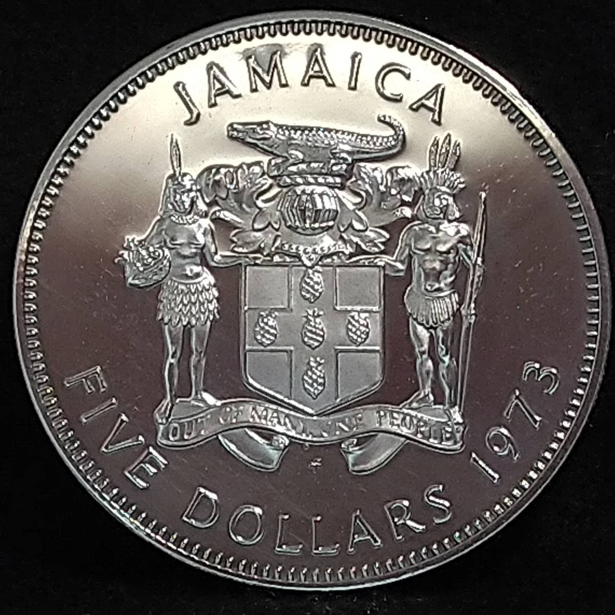 5ドル ジャマイカ ノーマン・マンリー 1973年 Franklin Mint 5ドル銀貨