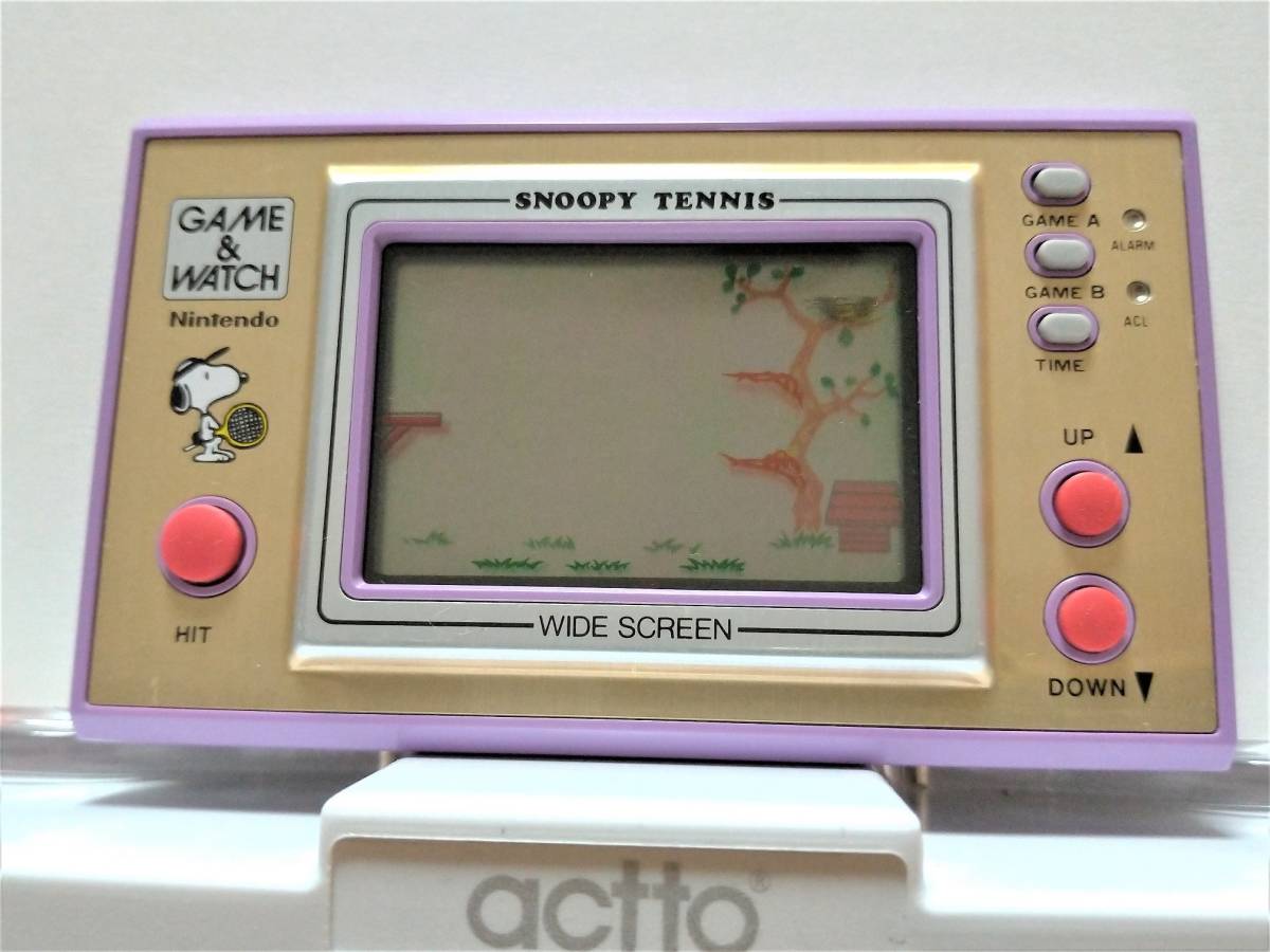本体美品】任天堂ゲームウォッチ スヌーピーテニス 箱説付+おまけ 