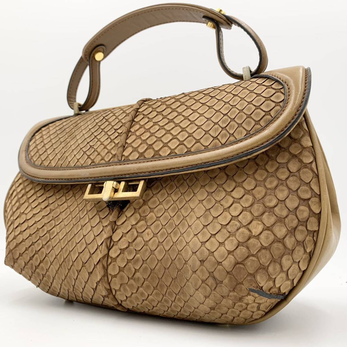 1円 超 一点物 LOEWE ロエベ ハンドバッグ バニティ 金具 レザー 