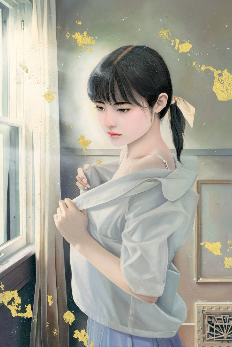 真作【 あえかな光 】油彩 (油絵) 手描き限定作品 Ato Fujihara P6号