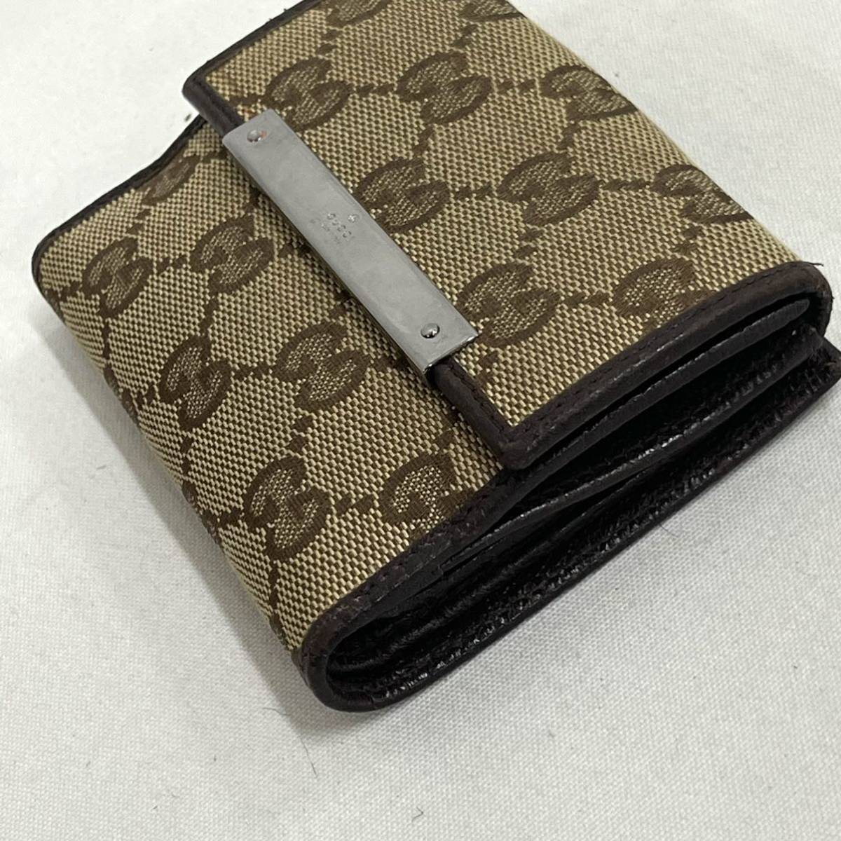 GGモノグラム / キャンバス×レザー / コンパクト GUCCI グッチ 三