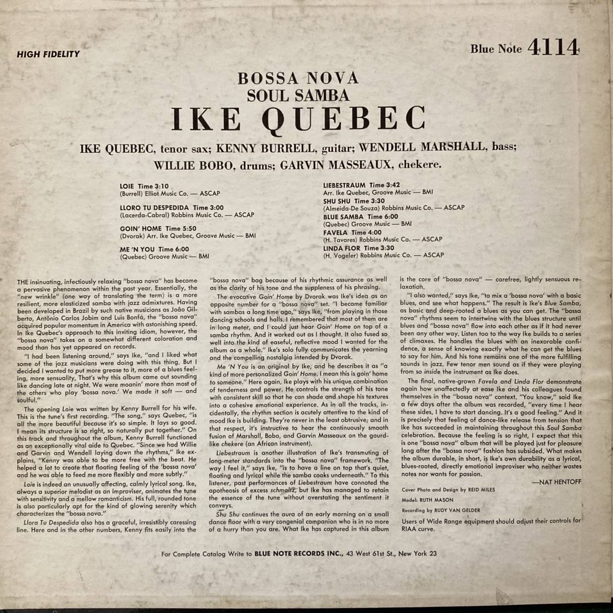 レア！ オリジナル mono vangelder ear 耳 IKE QUEBEC soul samba orig blue note lp アイク・ケベック・ソウル・サンバ・ 耳 バンゲルダー