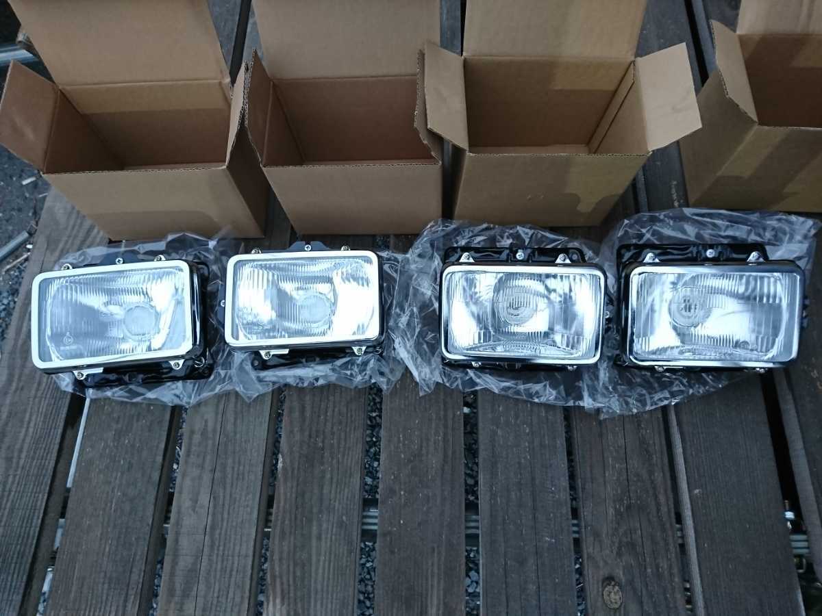 角目4灯。自作。顔面移植。旧車。H4が2個、H1が2個セット。旧車 