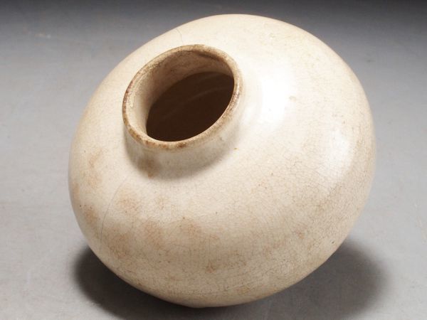 T263. 中国古玩 宋代 定窯 文淋茶入 仕覆 箱付属 / 陶器陶芸古