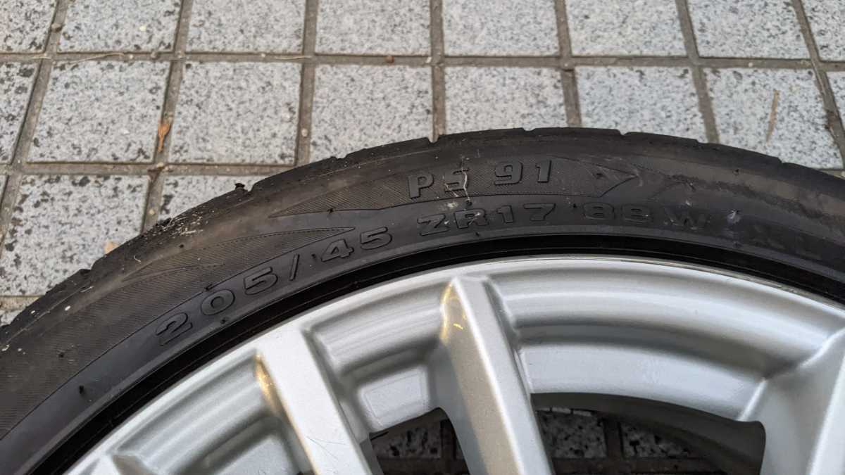 zc32s純正ホイール4本セット　タイヤ付き　Pinso PS-91 205 45 17 スイフトスポーツ ZC32S 純正ホイール4本 1本 ZC32s 選べるデザイン