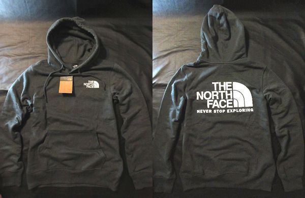 本物正規◆ノースフェイス◆スウェットパーカー THROWBACK NSE■XXL■杢濃いグレー/白■新品/アメリカ限定/背面ロゴ/DYZ