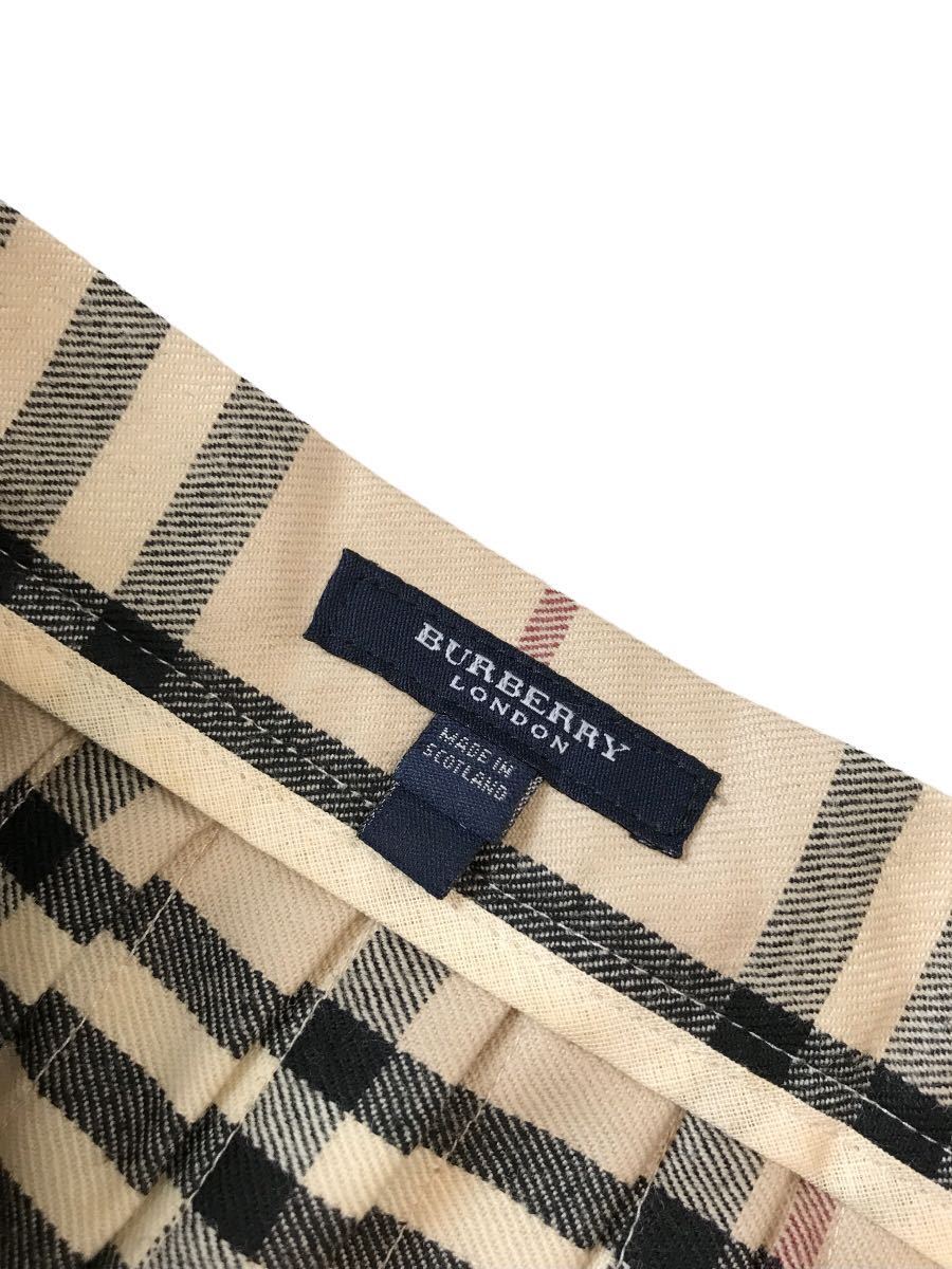 D) BURBERRY バーバリー スコットランド製 ノバチェック 巻きスカート  