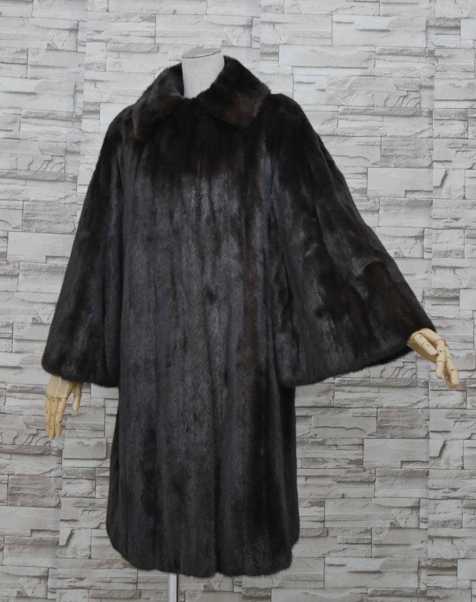 □ダークミンク□ロングコート□着丈94cm□pierre balmain/BLACKGLAMA