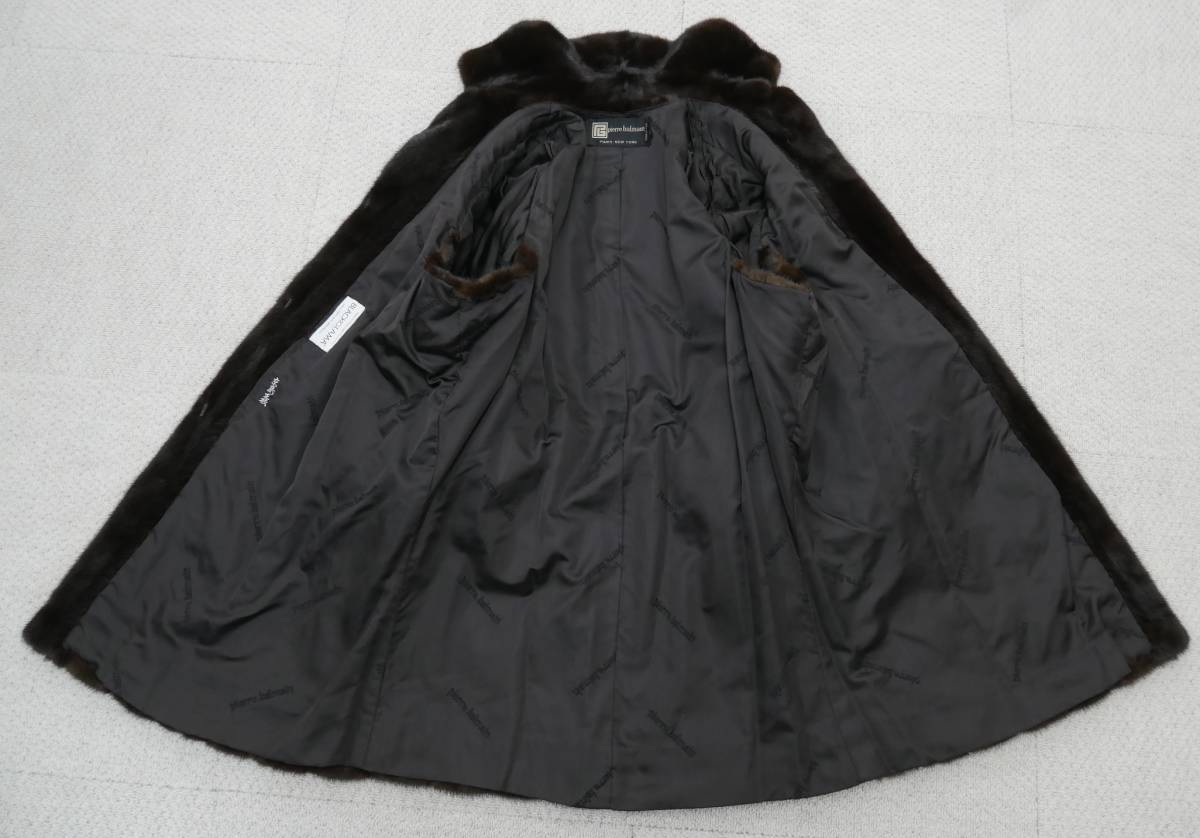 □ダークミンク□ロングコート□着丈94cm□pierre balmain/BLACKGLAMA