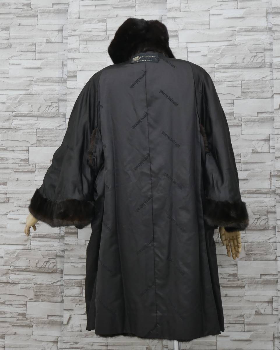□ダークミンク□ロングコート□着丈94cm□pierre balmain/BLACKGLAMA