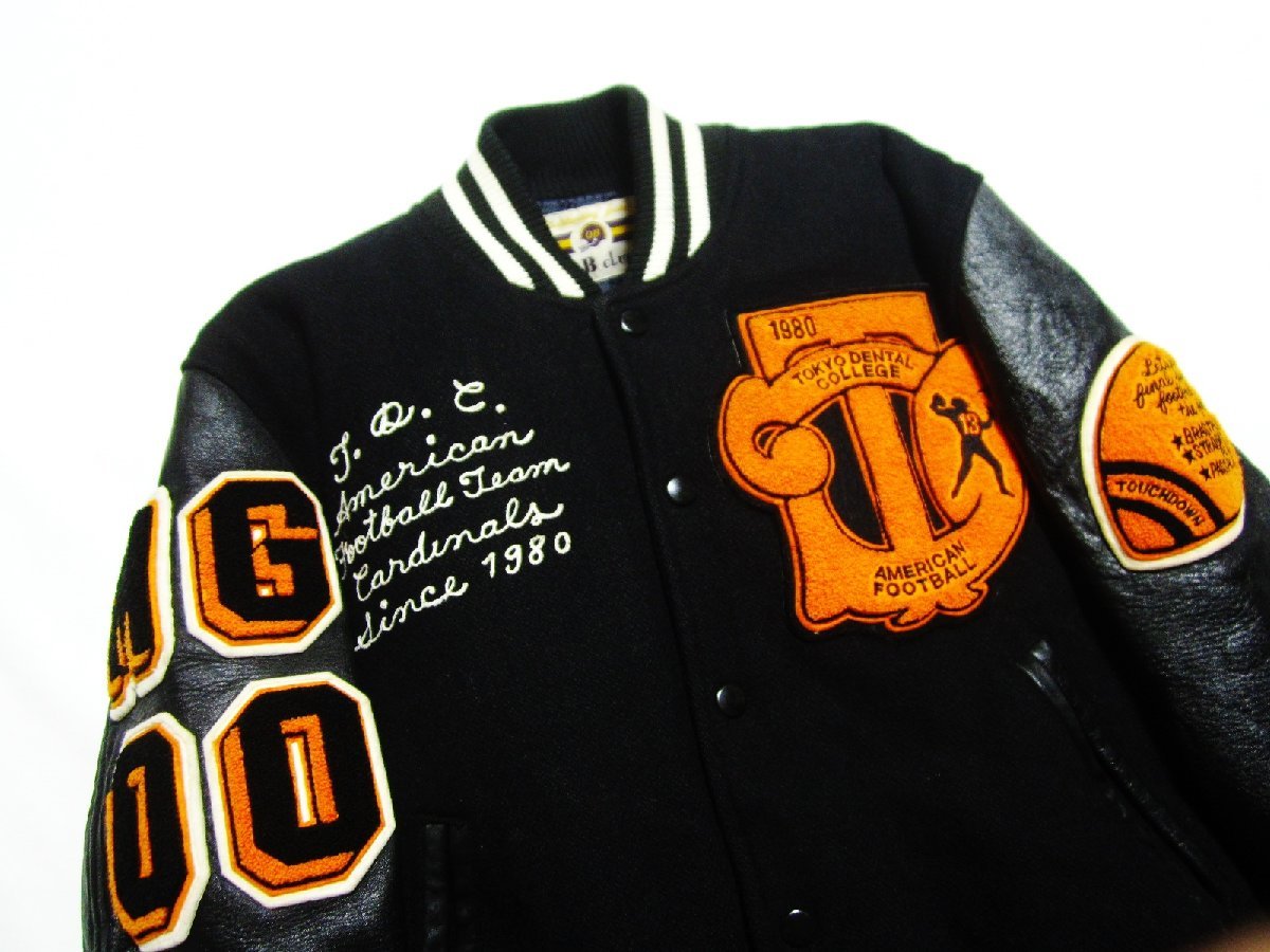 ほぼデッドストック アメフトショップ QB CLUB 袖革フルデコ