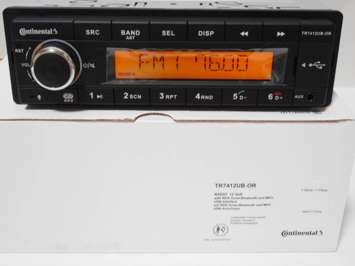 【人気，限定SALE】 / 日本周波数設定済 Continental コンチネンタル TR7412UB-OR 1DIN Bluetooth MP3 USB カー オーディオ デッキ(その他)｜売買されたオークション情報、yahooの商品情報をアーカイブ公開 - オークファン その他