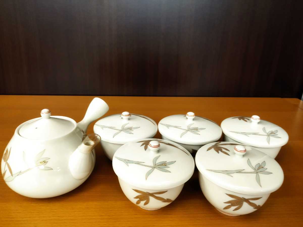 深川製磁 宮内庁御用達 急須 茶器セット - 茶器揃 金彩 湯呑み5客 | ほぼ未使用！ Yahoo 0 金縁 葡萄 急須+湯呑 茶器5個セット