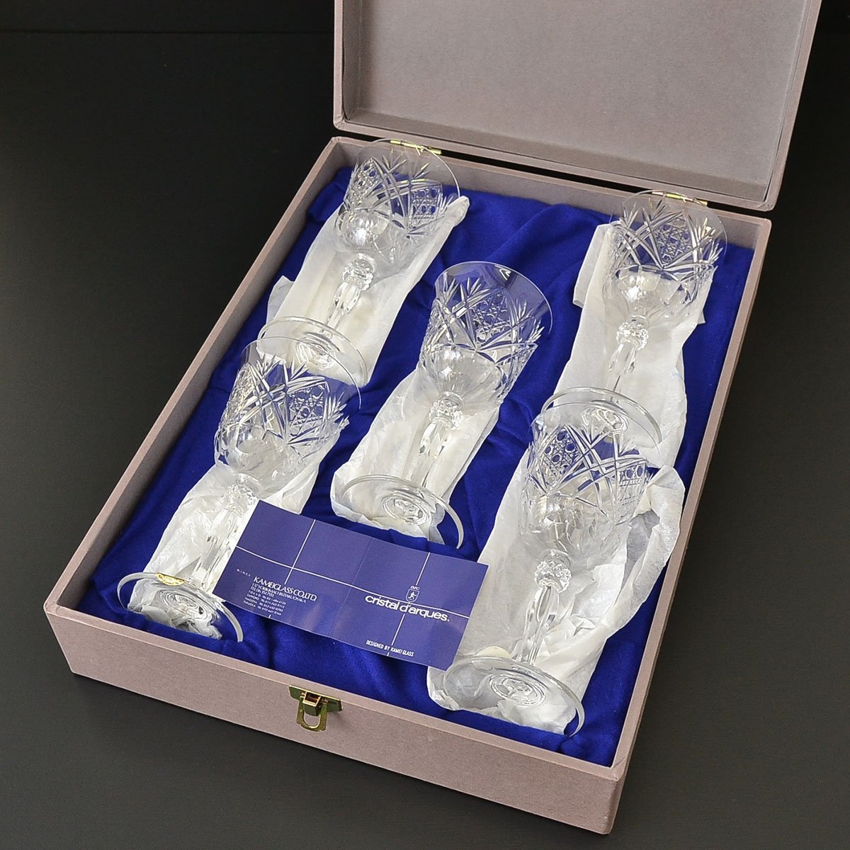 新品，HOT 399713 SALE 品 cristal d'Arques クリスタルダルク ワイングラス 5客セット フランス製 クリスタルカット 涼やかな音色(クリスタルガラス)｜売買されたオークション情報、yahooの商品情報をアー クリスタルガラス