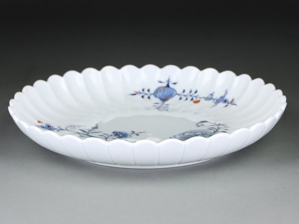 魁】厳選希少作 本物保証 Meissenマイセン カラーオニオン 大深皿 直径28㎝