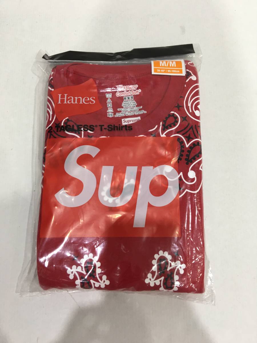 人気定番，大人気 214-MH31 Supreme Hanes Bandana Tagless Tees 2 Pack Mサイズ シュプリーム ヘインズ バンダナ タグレス Tシャツ(Mサイズ)｜売買されたオークション情報、yahooの商品情報をアーカイブ公開 - オークファン 男性用
