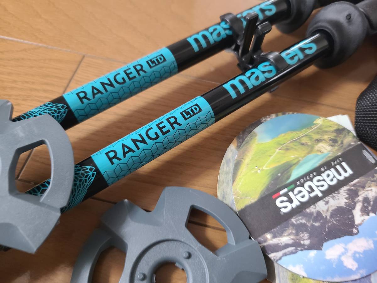 MASTERS POLE RANGER LTD マスターズ　ポール　トレッキング　伸縮式ストック　登山用　バックカントリー　水色×黒