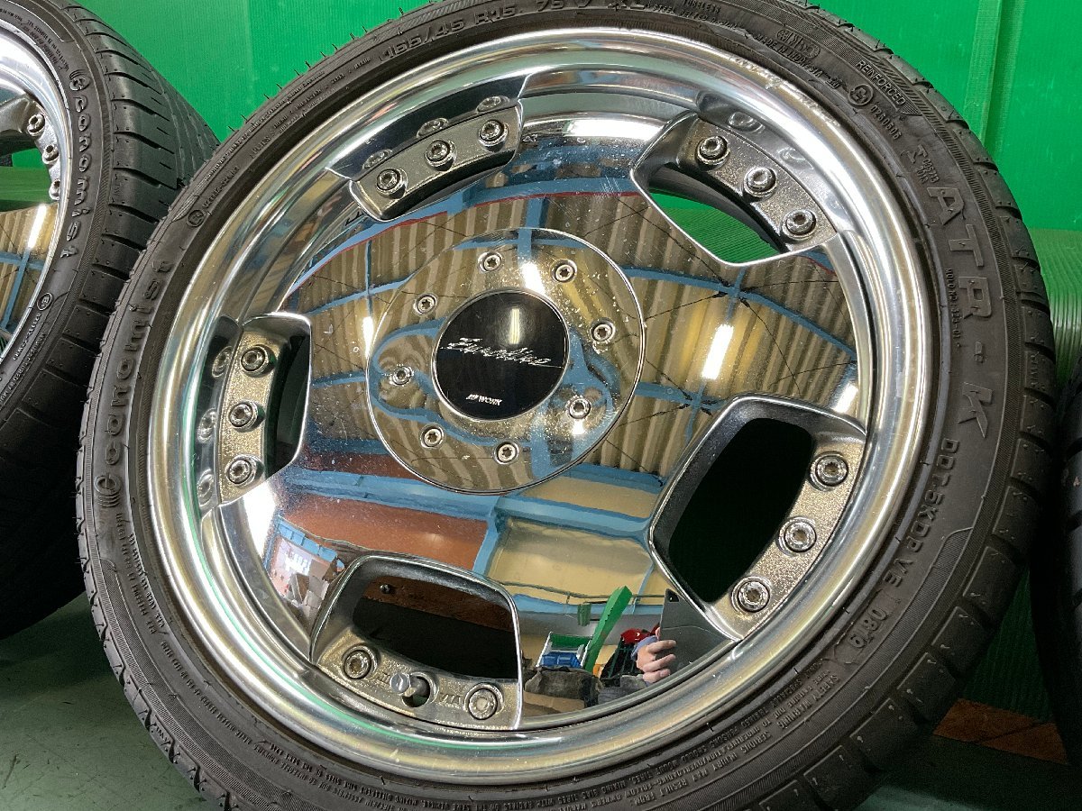 WORK ユーロライン 15インチ アルミホイール 3本 タイヤ 軽自動車 5J 