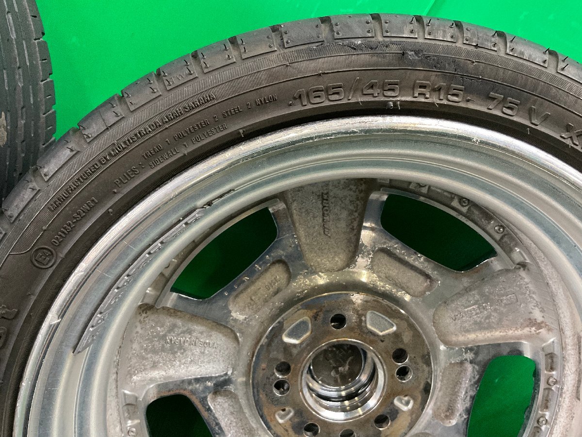 WORK ユーロライン 15インチ アルミホイール 3本 タイヤ 軽自動車 5J 