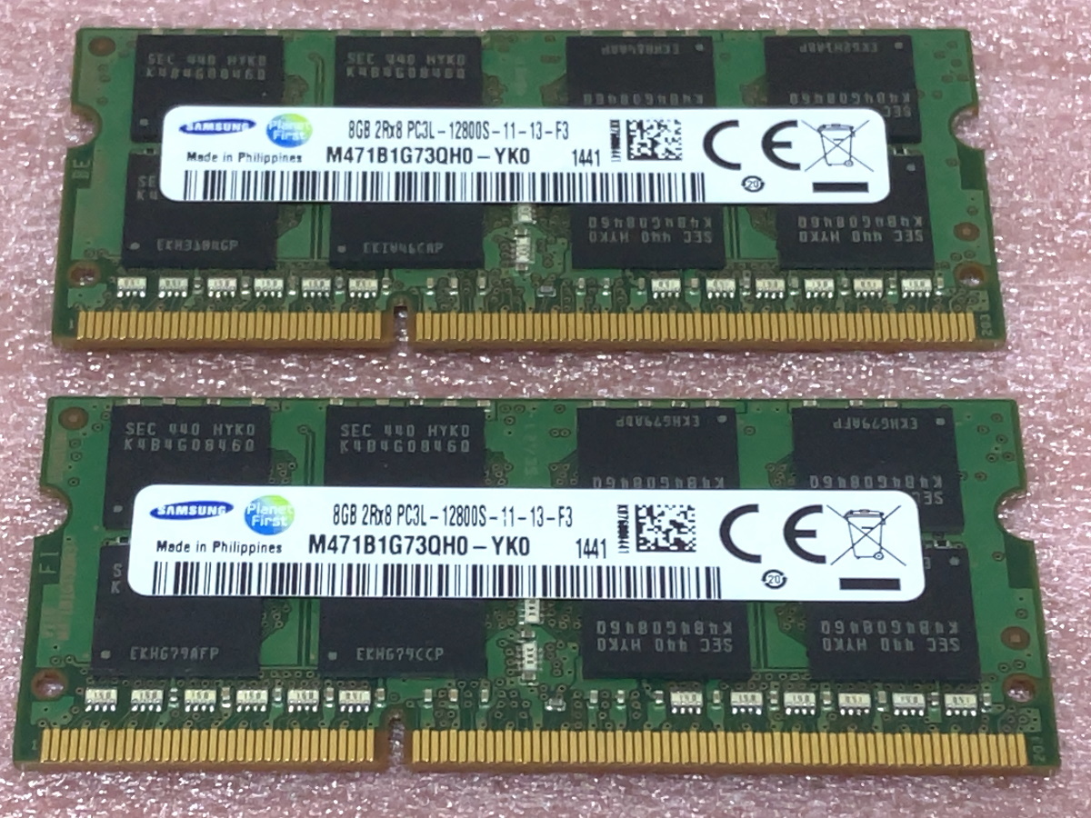 お得，格安 Samsung M471B1G73QH0-YK0 2枚セット PC3L-12800S/DDR3L-1600 204Pin DDR3 S.O.DIMM 16GB 8GB x2(8GB)｜売買されたオークション情報、yahooの商品情報をアーカイブ公開 - オークファン DIMM