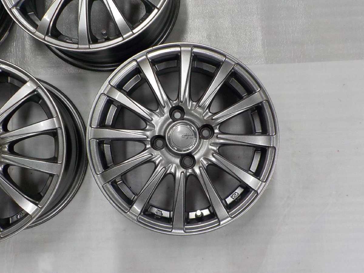 【 トピー - TOPY - 】 SIBILLA NEXT B-12　14インチ　アルミホイール　4本　4H　PCD 100　5.5J +42 ※ リムにガリキズがあります。