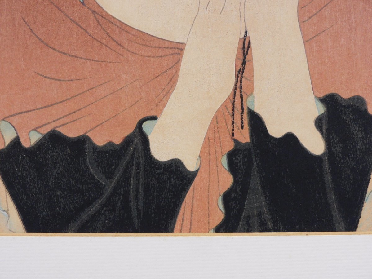 藤田嗣治(レオナール・フジタ) 或る女(赤いショールの女) 手摺木版