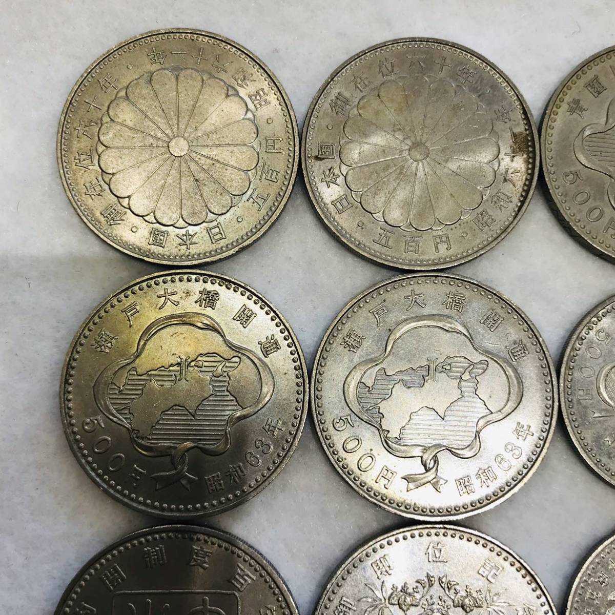 Yahoo!オークション | (貨幣 500円」硬貨 「天皇陛下御在位60年記念