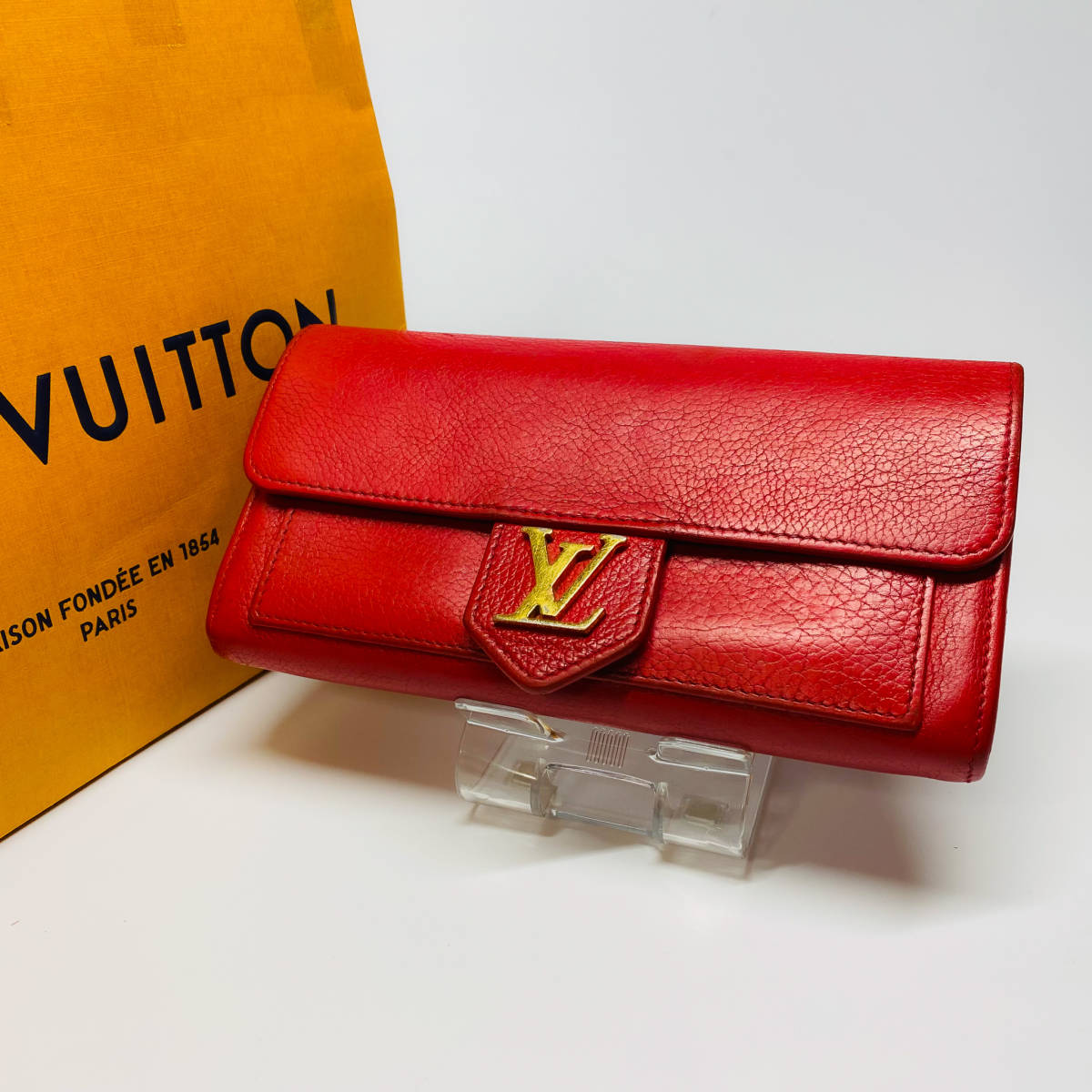 限定SALE，品質保証 1円スタート LOUIS VUITTON ルイヴィトン ポルトフォイユ ロックミー M61277 ルビー レッド 長財布 レディース レザー ゴールド(女性用財布)｜売買されたオークション情報、yahooの商品情報をアー 服飾小物