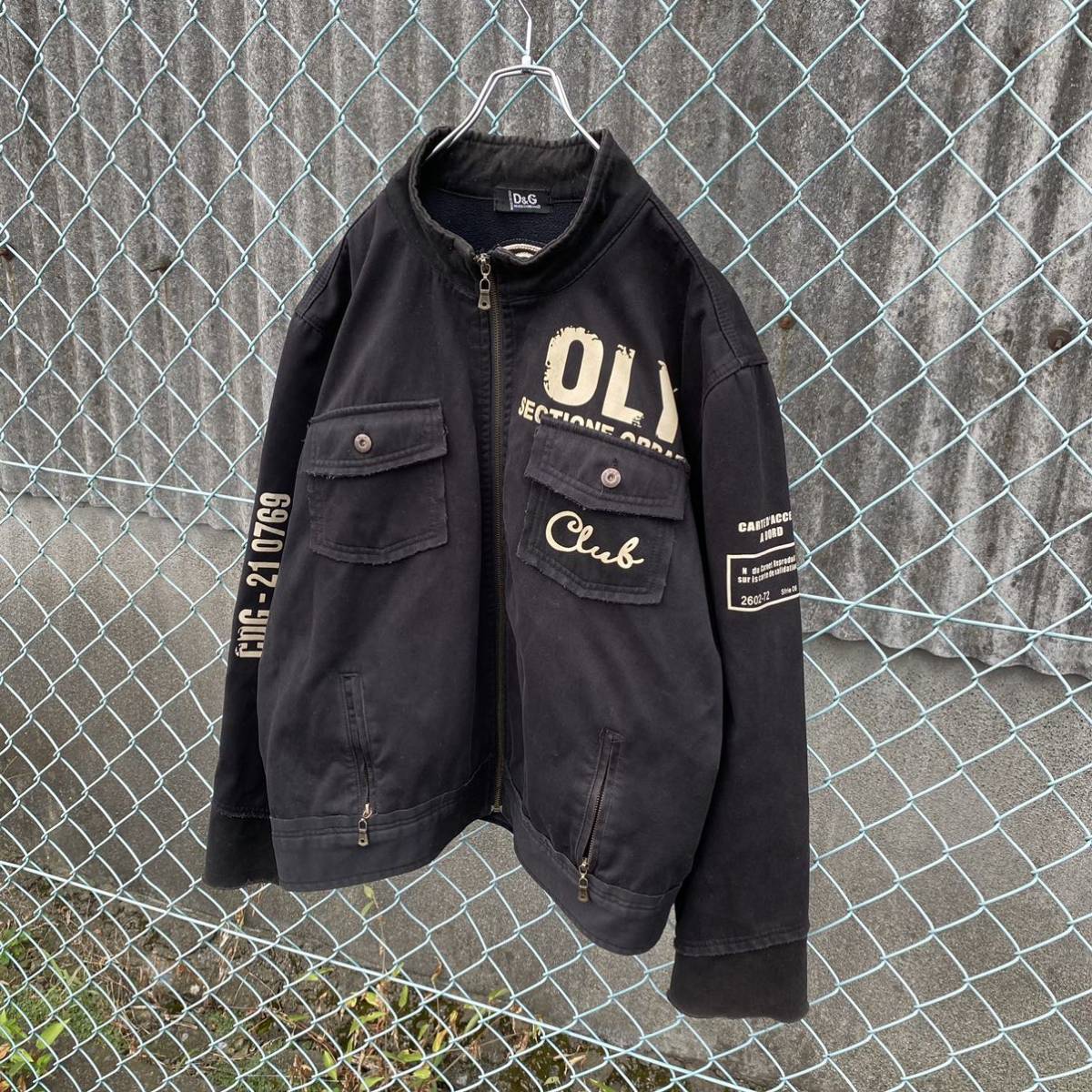希少 90s DOLECE＆GABBANA ドルガバ 背面ロゴ ミリタリージャケット 