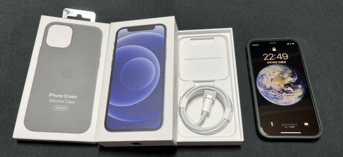 SIMフリー iPhone12mini black 64GB 美品 動作確認済 純正ケース付 1円〜
