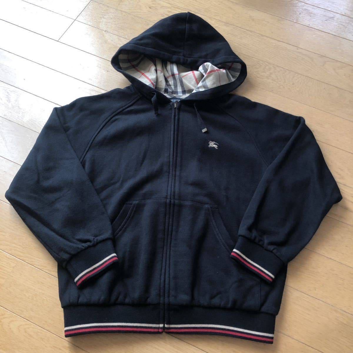 BURBERRY LONDON バーバリー スウェットパーカー フルジップパーカー ブラック キッズ サイズ130