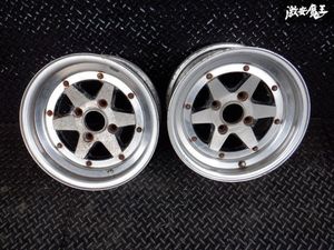 ホイール 6.5Jx14 +10(実測) PCD114.3 4穴 ハブ径:約70mm 2本 黒系 ワタナベ風？ Aタイプ？　WATANABE