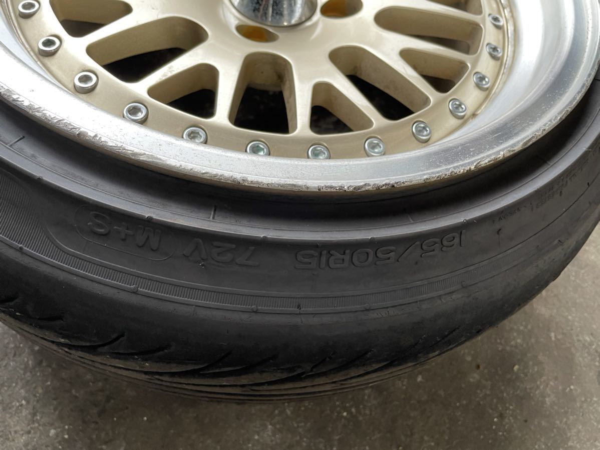 BMS ゴールド メッシュ 15インチ 165/50R15 NANKANG 8J オフセット20