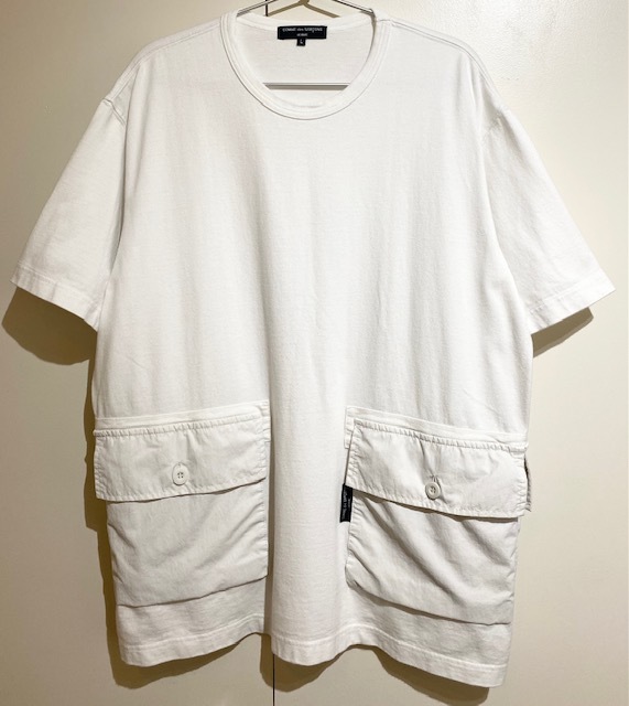 コムデギャルソン 白tシャツ ビッグポケット COMME des GARCONS HOMME 22ss BIG POCKET TEE L White