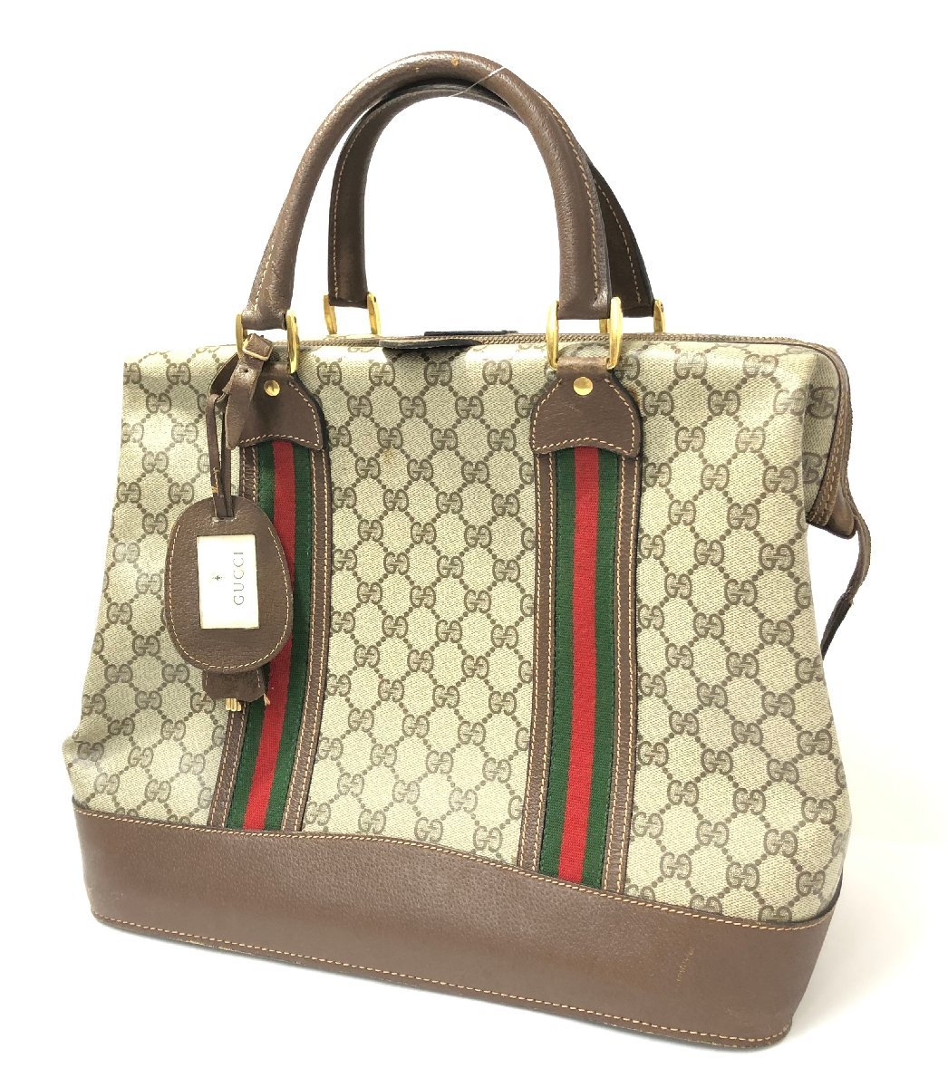 1円スタート】 GUCCI グッチ ボストンバッグ オールドグッチ PVC GG柄