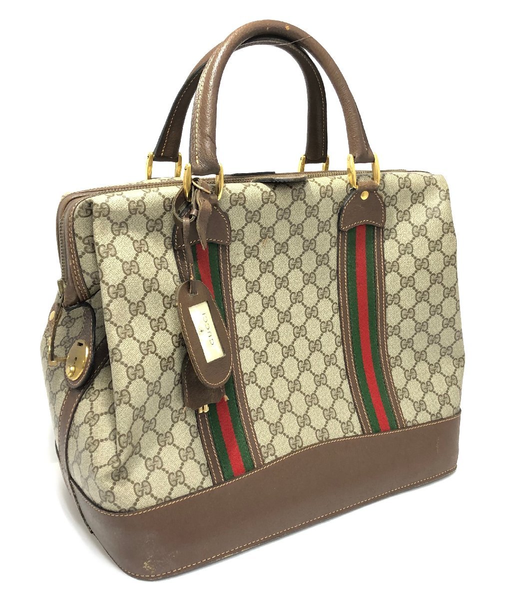 【1円スタート】 GUCCI グッチ ボストンバッグ オールドグッチ PVC GG柄 タグあり 旅行カバン ビジネス 大容量 大柄 希少 ヴィンテージ GUCCI グッチ オールドグッチ | ボストンバッグ&frasl;オールドグッチ&frasl;PVC&frasl;BEG&frasl;総柄 オールドグッチ&frasl;GGバッグ&frasl;ボストンバッグ&frasl;PVC