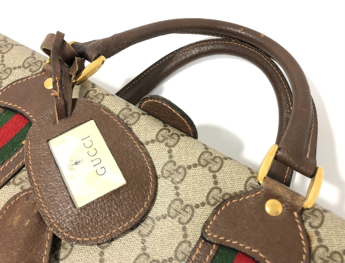 【1円スタート】 GUCCI グッチ ボストンバッグ オールドグッチ PVC GG柄 タグあり 旅行カバン ビジネス 大容量 大柄 希少 ヴィンテージ GUCCI グッチ オールドグッチ | ボストンバッグ&frasl;オールドグッチ&frasl;PVC&frasl;BEG&frasl;総柄 オールドグッチ&frasl;GGバッグ&frasl;ボストンバッグ&frasl;PVC