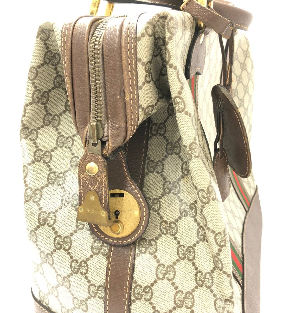 1円スタート】 GUCCI グッチ ボストンバッグ オールドグッチ PVC GG柄