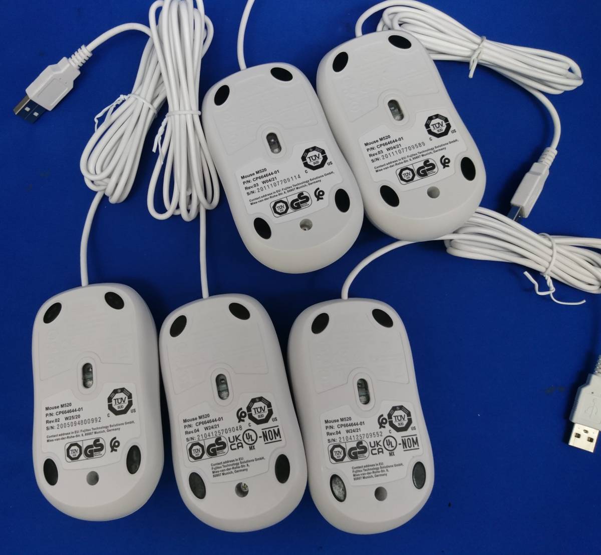 PC周辺機器 【新品】×20個 富士通 純正 マウス M520 USB