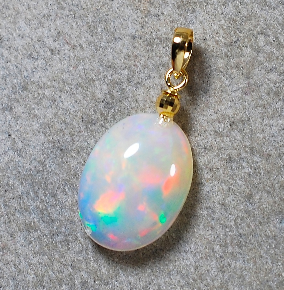 100～ソ付K18希少赤色遊色綺麗艶照り良い！天然オパール3.384ct14.0 