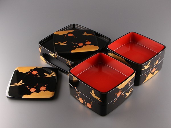 輪島塗 Yahoo!オークション - 「輪島塗 重箱」重箱 時代物 琴》茶懐石