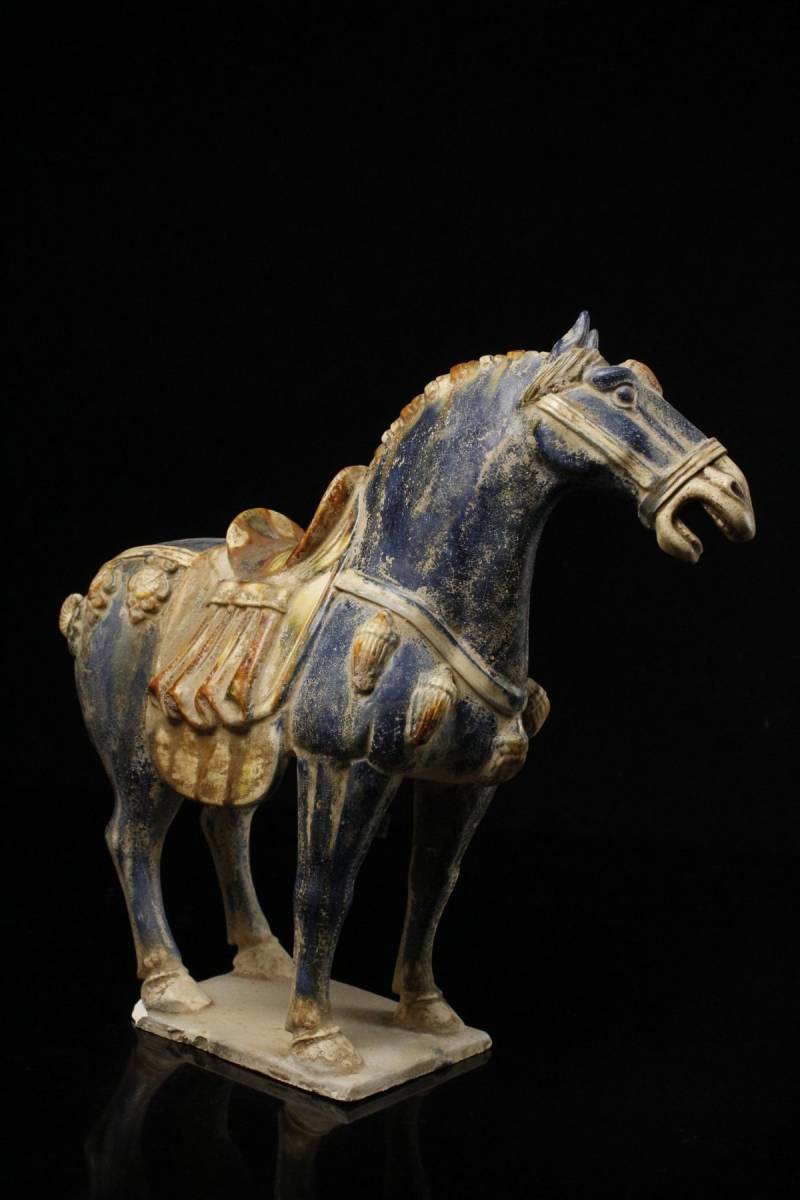 倣古三彩馬俑 経世紀骨董 中華古玩 倣古三彩馬俑 経世紀骨董