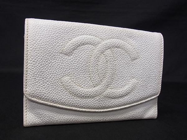 1円 CHANEL シャネル ココマーク キャビアスキン コインケース コインパース カードケース 小銭入れ 財布 ウォレット ホワイト系 AD3275hk 1円 CHANEL ココマーク FQ4054 fY11441A Y8383アオ